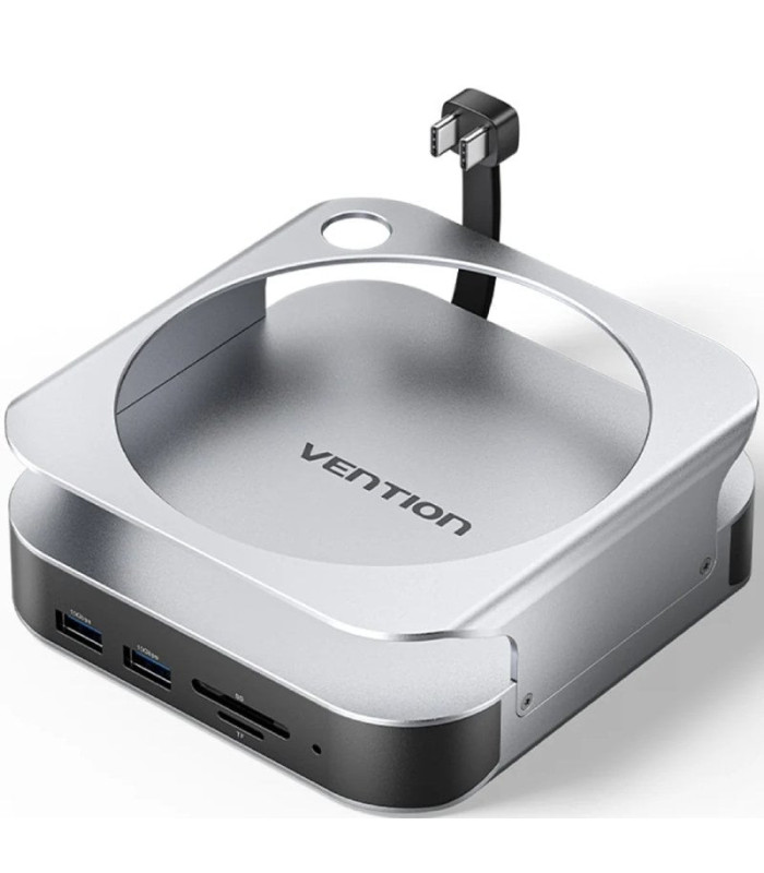 Docking para mac mini usb tipo-c vention thihag/ ranura ssd m.2/ 4xusb/ 1xusb tipo-c/ 1xdisplayport 4k/ 1xlector tarjetas/