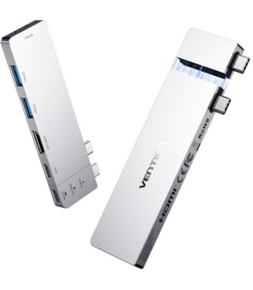 Docking usb tipo-c vention thzh0/ 1xhdmi 4k/ 2xusb/ 2xusb tipo-c/ 1xthunderbolt/ 1xusb tipo-c pd/ gris