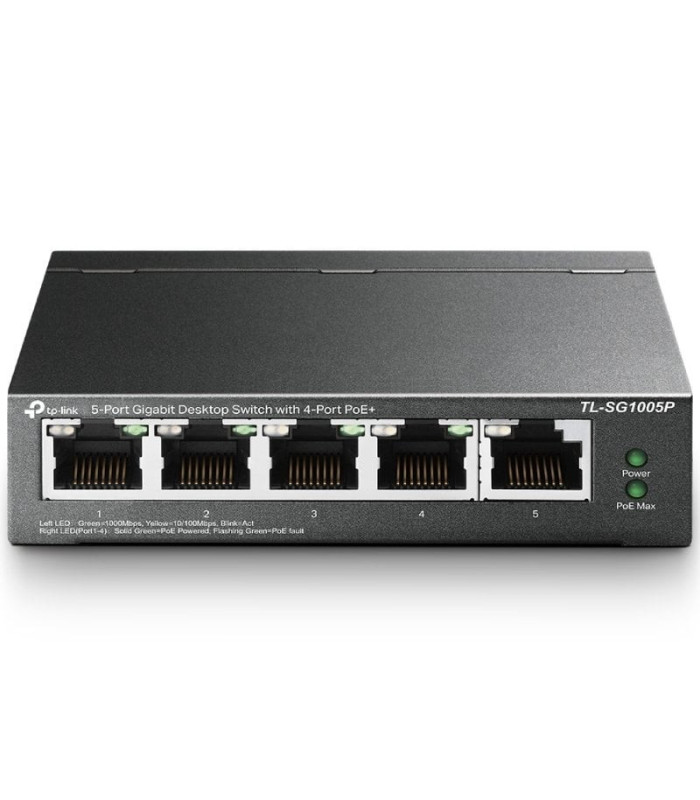 Switch tp-link tl-sg1005p v2 5 puertos/ rj-45 10/100/1000 poe