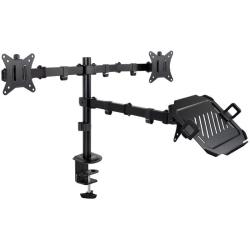 Soporte de Mesa para 2 Monitores y 1 Portátil TooQ DB1202TN-B/ Giratorio/ Inclinable/ hasta 9kg