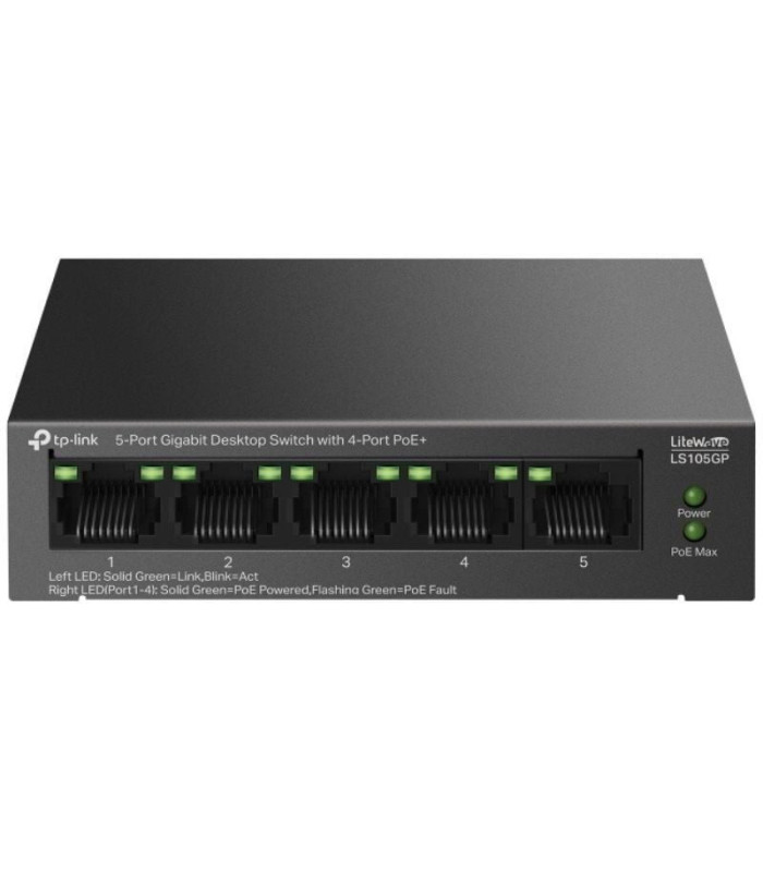 Switch tp-link ls105gp 5 puertos/ rj-45 10/100/1000 poe+
