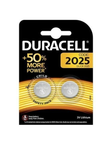 Pack de 2 pilas de botón duracell dl2025b2/ 3v