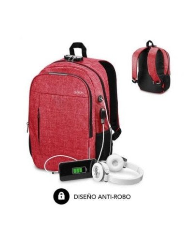 Mochila subblim business v2 ap backpack para portátiles hasta 15.6'/ puerto usb/ negra