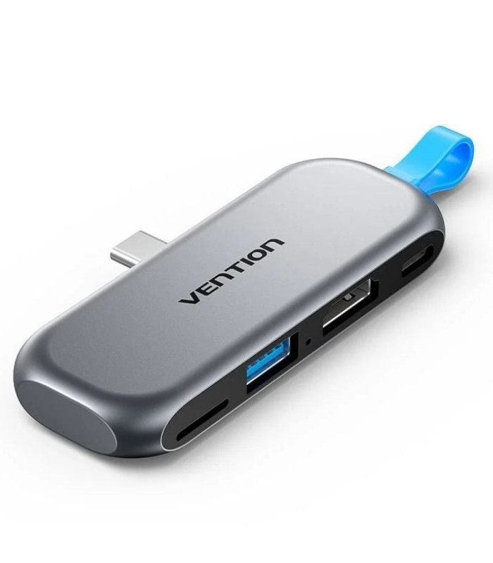 Docking sin cables usb tipo-c vention thyh0/ 1xusb/ 1xhdmi/ 1xusb tipo-c pd/ 1xlector de tarjetas/ gris