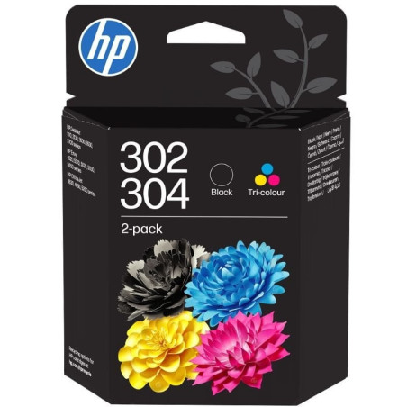 Cartucho de tinta original hp nº302 + nº304 multipack/ tricolor/ negro