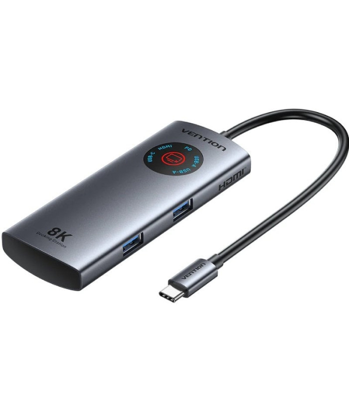 Docking usb tipo-c vention tqxhb/ 2xusb/ 1xusb tipo-c/ 1xhdmi/ 1xusb tipo-c pd/ gris