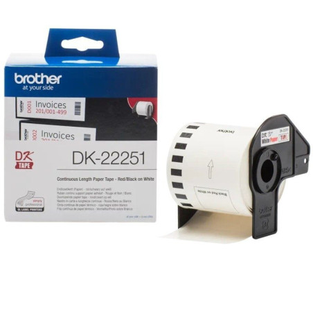 Rollo de papel continuo original brother dk22251