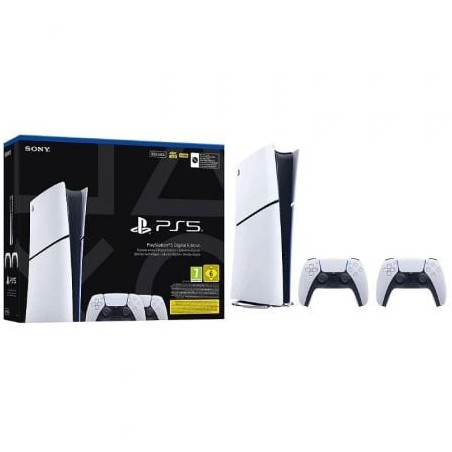 Consola sony playstation 5 - ps5 slim digital 825gb/ incluye 2 mandos dual sense/ chassis e