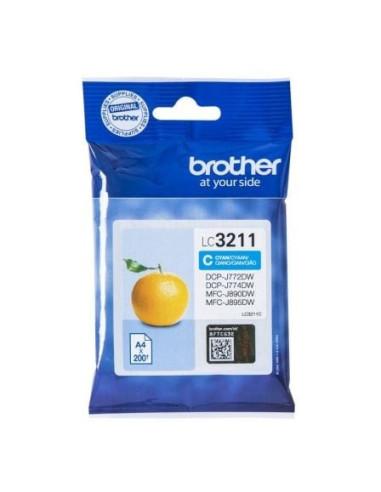 Cartucho de tinta original brother lc-3211c/ cian