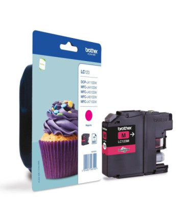 Cartucho de tinta original brother lc-123m/ magenta