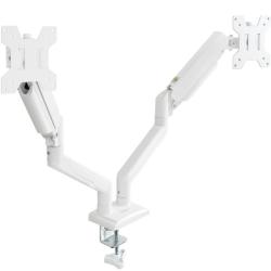 Soporte de Mesa para 2 Monitores TooQ DB1434TNR-W/ Giratorio/ Inclinable/ hasta 10kg