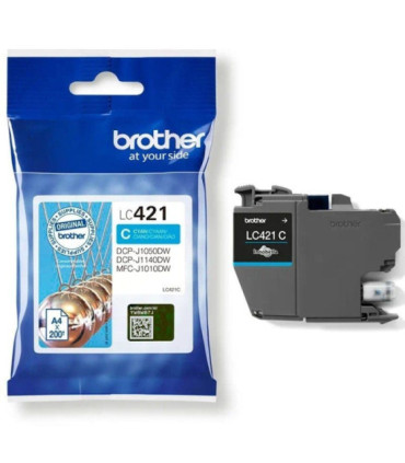 Cartucho de tinta original brother lc421/ cian