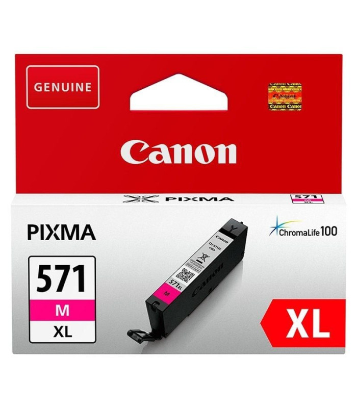Cartucho de tinta original canon cli-571mxl alta capacidad/ magenta