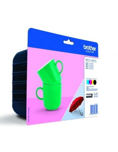 Cartucho de tinta original brother lc-227xl alta capacidad multipack/ cian/ magenta/ amarillo/ negro