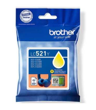 Cartucho de tinta original brother lc521y/ amarillo