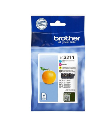 Cartucho de tinta original brother lc-3211val multipack/ cian/ magenta/ amarillo/ negro