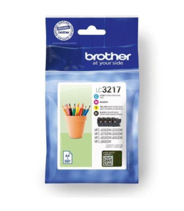 Cartucho de tinta original brother lc3217val/ multipack/ negro/ cian/ magenta/ amarillo