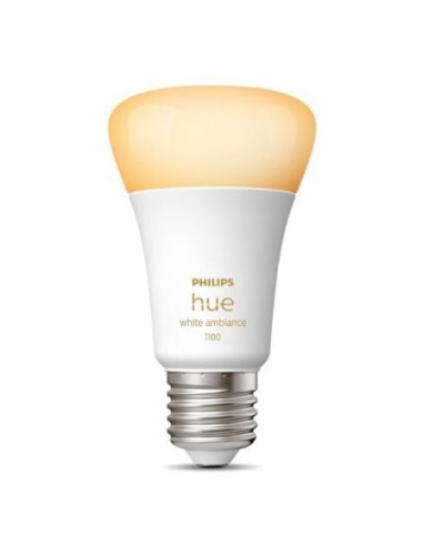 Bombilla led inteligente philips hue white ambiance a60/ casquillo e27/ 8w/ 1100 lúmenes/ 2200k-6500k/ precisa philips hue 