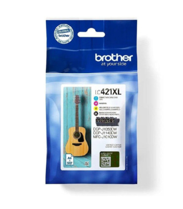 Cartucho de tinta original brother lc421xl alta capacidad/ multipack/ cian/ magenta/ amarillo/ negro