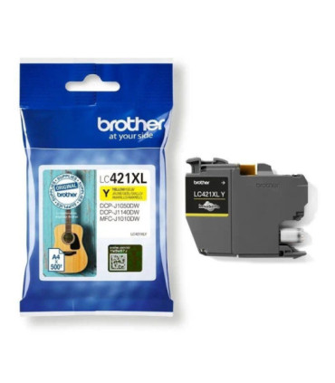 Cartucho de tinta original brother lc421xl alta capacidad/ amarillo