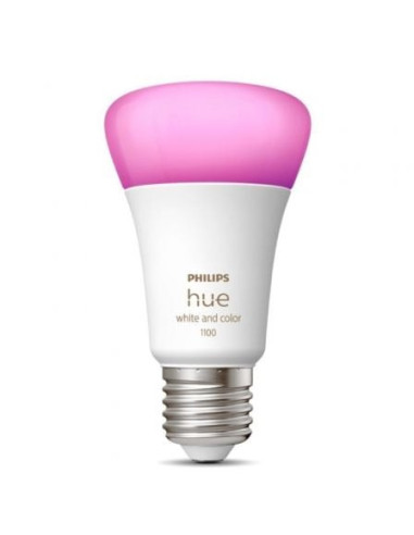 Bombilla led inteligente philips hue white and color a60/ casquillo e27/ 9w/ 1100 lúmenes/ 2000k-6500k/ precisa philips hue 