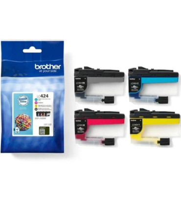 Cartucho de tinta original brother lc424val/ multipack/ cian/ magenta/ amarillo/ negro