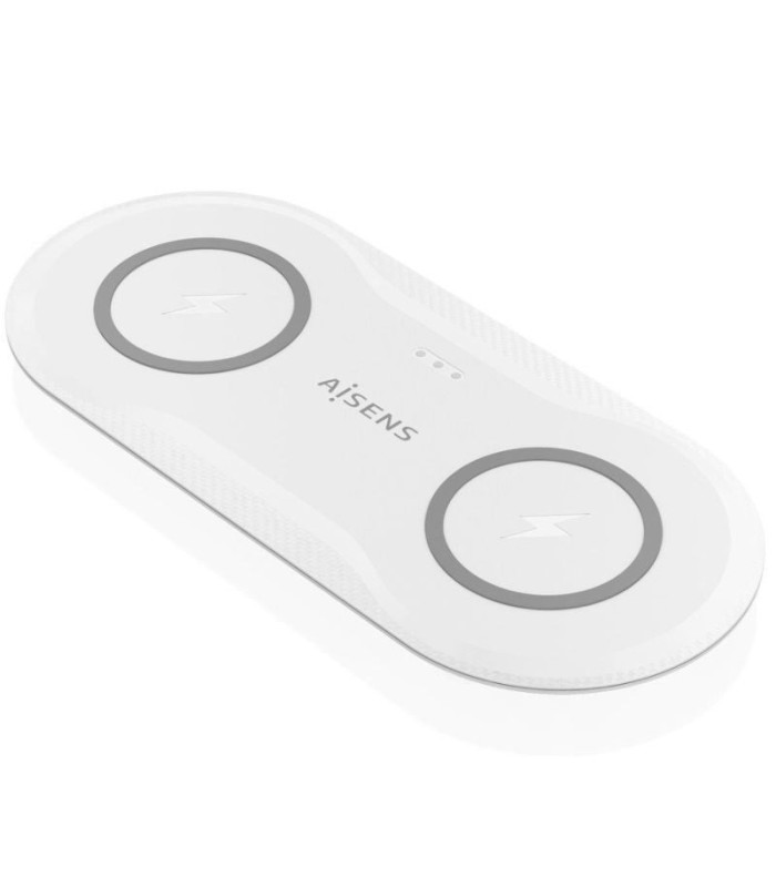 Base de carga inalámbrica aisens asch-15w2wc059-w/ 15w/ blanco