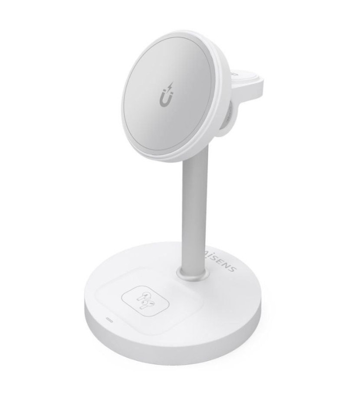 Base de carga inalámbrica aisens asch-15w3wc065-w/ 15w/ blanco