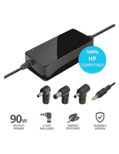 Cargador de portátil trust maxo para hp/ 90w/ automático/ 4 conectores/ voltaje 18-20v