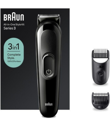 Afeitadora braun all in one 3 en 1 style kit series 3/ con batería/ 2 accesorios