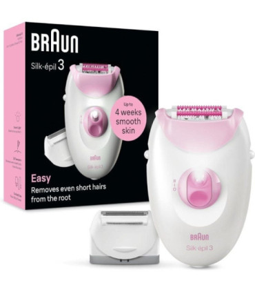 Depiladora braun silk epil series 3 3-031/ con cable/ 3 accesorios