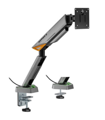 Soporte de mesa gaming para monitor aisens dt49tsrrgb-347/ giratorio/ inclinable/ hasta 16kg/ con iluminación rgb