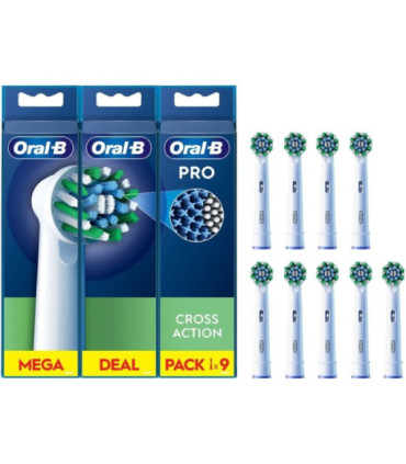 Cabezal de recambio para cepillo oral-b pro cross action/ pack 9 uds