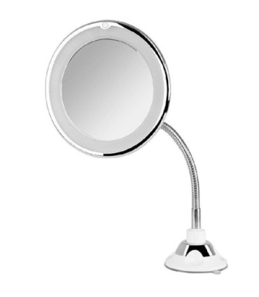 Espejo cosmético de pared con luz orbegozo esp 1020/ telescópico/ ø17cm