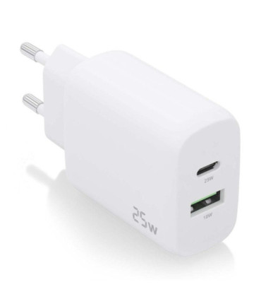 Cargador de pared aisens a110-0758/ 1xusb tipo-c/ 1xusb/ 25w