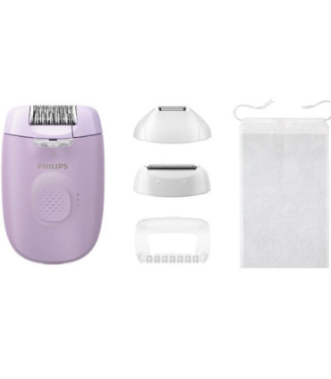Depiladora philips epilator series 4000 bre257/ con batería/ 4 accesorios