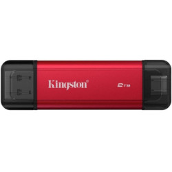 Disco externo ssd kingston dual portable ssd 2tb/ usb tipo-c y usb 3.2/ rojo