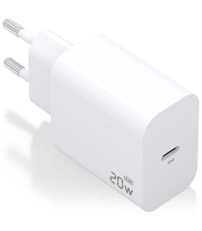 Cargador de pared gan aisens a110-0938/ 1xusb tipo-c/ 20w/ blanco