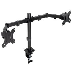 Soporte de Mesa para 2 Monitores TooQ DB1802TN-B/ Giratorio/ Inclinable/ hasta 8kg