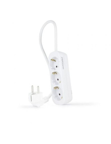 Regleta nanocable 10.38.0003-ns/ 3 tomas de corriente/ cable 1.4m/ blanca