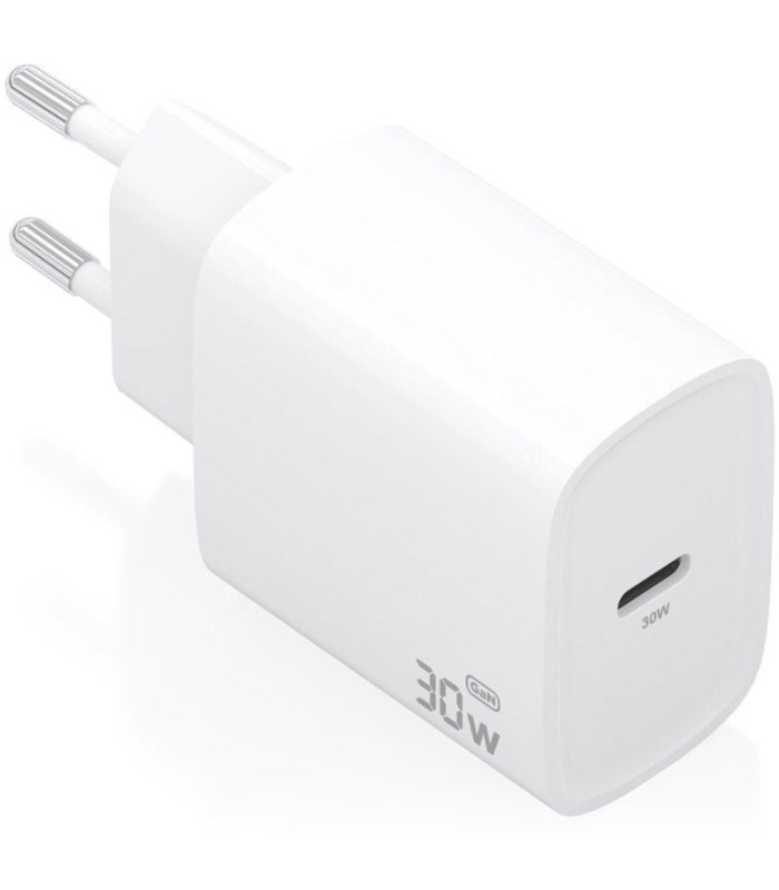 Cargador de pared gan aisens a110-0950/ 1xusb tipo-c/ 30w/ blanco