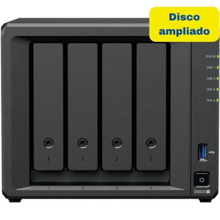 Nas synology diskstation ds925+/ 4 bahías 3.5'- 2.5'/ 4gb ddr4/ 8tb/ formato torre