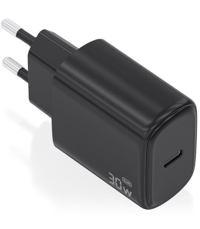 Cargador de pared gan aisens a110-0976/ 1xusb tipo-c/ 30w/ negro