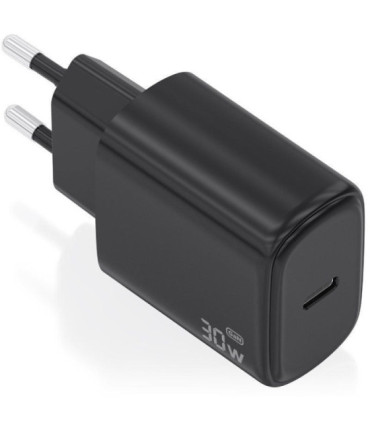 Cargador de pared gan aisens a110-0976/ 1xusb tipo-c/ 30w/ negro
