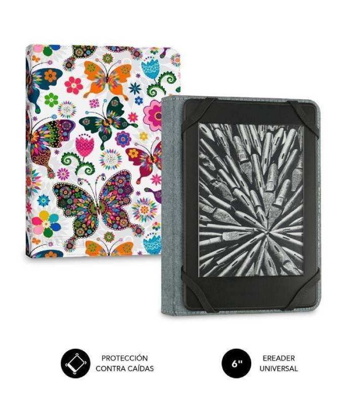 Funda para libro electrónico subblim 1ec010 clever ebook case 6' mariposas