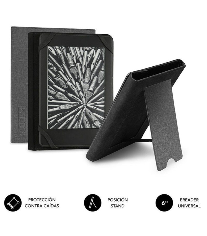Funda para libro electrónico subblim clever ebook stand case 6'/ gris
