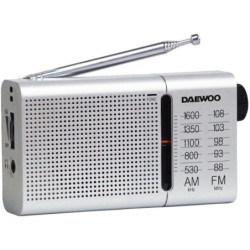 Radio portátil daewoo dw1037/ a pilas/ plateada
