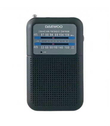 Radio portátil daewoo dw1008/ a pilas/ negra
