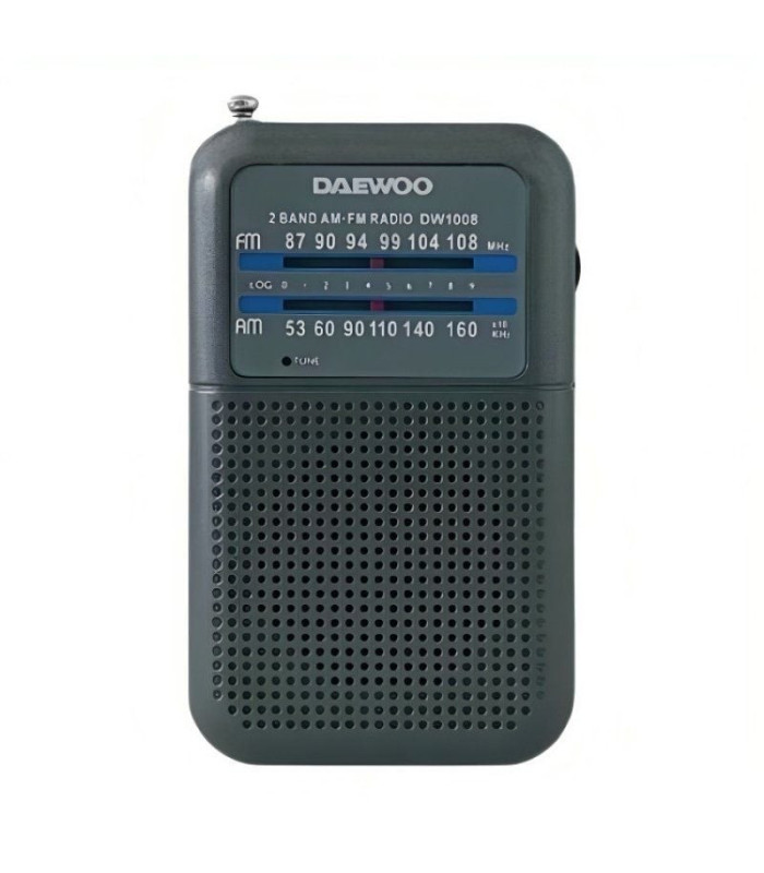 Radio portátil daewoo dw1008/ a pilas/ gris