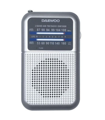 Radio portátil daewoo dw1008/ a pilas/ plata